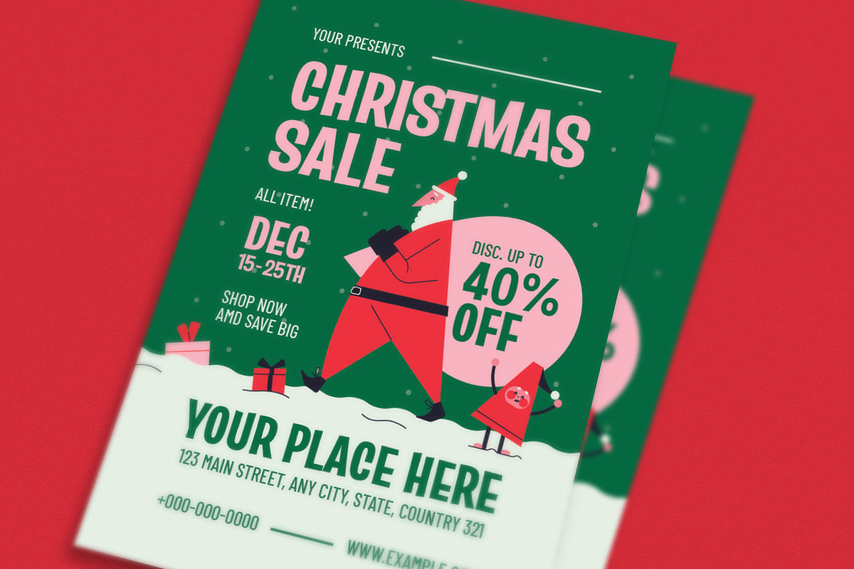 Modern Retro Christmas Sale Flyer, a Flyer Template by Guuver (Photo 3 of 3)