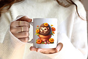 Cute Autumn Hedgehog Garden Clipart, an Illustration by CreationArt (Thumbnail 4 of 9)