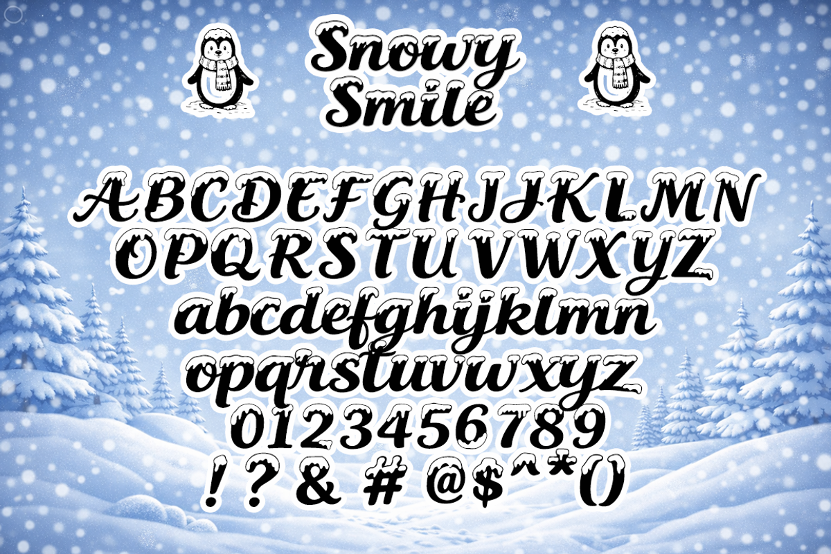 Snowy Smile – Playful Winter Script, a Script Font by cocodesign (Photo 2 of 7)