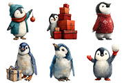 Christmas Penguin Clipart, an Illustration by Daily.Designs (Thumbnail 5 of 5)