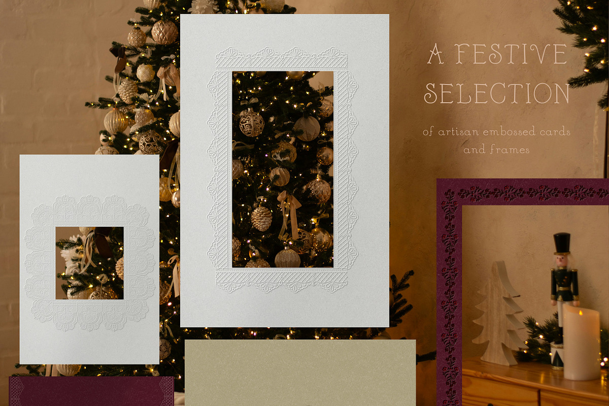 Vintage Christmas Cards & Frames, a Background Graphic by Laras Wonderland (Photo 3 of 12)