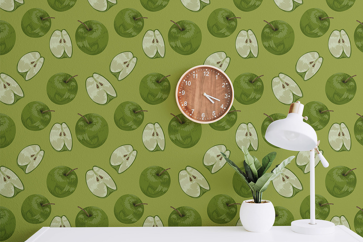Green Apple Vector Seamless Pattern, a Pattern Graphic by Dawnside Graphic (Photo 6 of 6)
