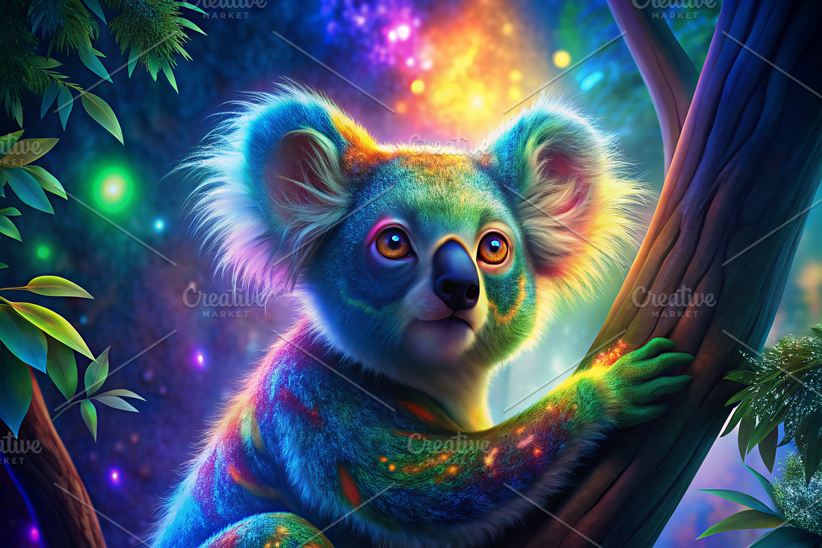 Vibrant Koala Print, an Animal Illustration by ZobaDepot (Photo 1 of 4)