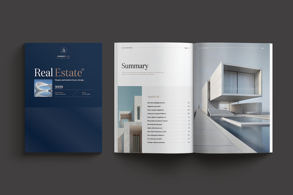 Luxury Real Estate Brochure Template, a Brochure Template by Cleffon_Graphic_Studio (Photo 2 of 7)