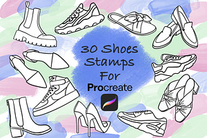 30 Shoes Stamps For Procreate