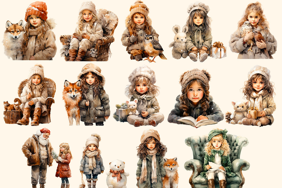 Fairy winter  girls clipart, a Person Illustration by Hello My Print (Photo 6 of 10)