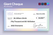 Giant Cheque Template, a Stationery Template by BrandPacks (Thumbnail 1 of 6)