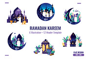 Ramadan Illustration and Web Header, a Templates & Theme by Foxyard studio (Thumbnail 1 of 5)