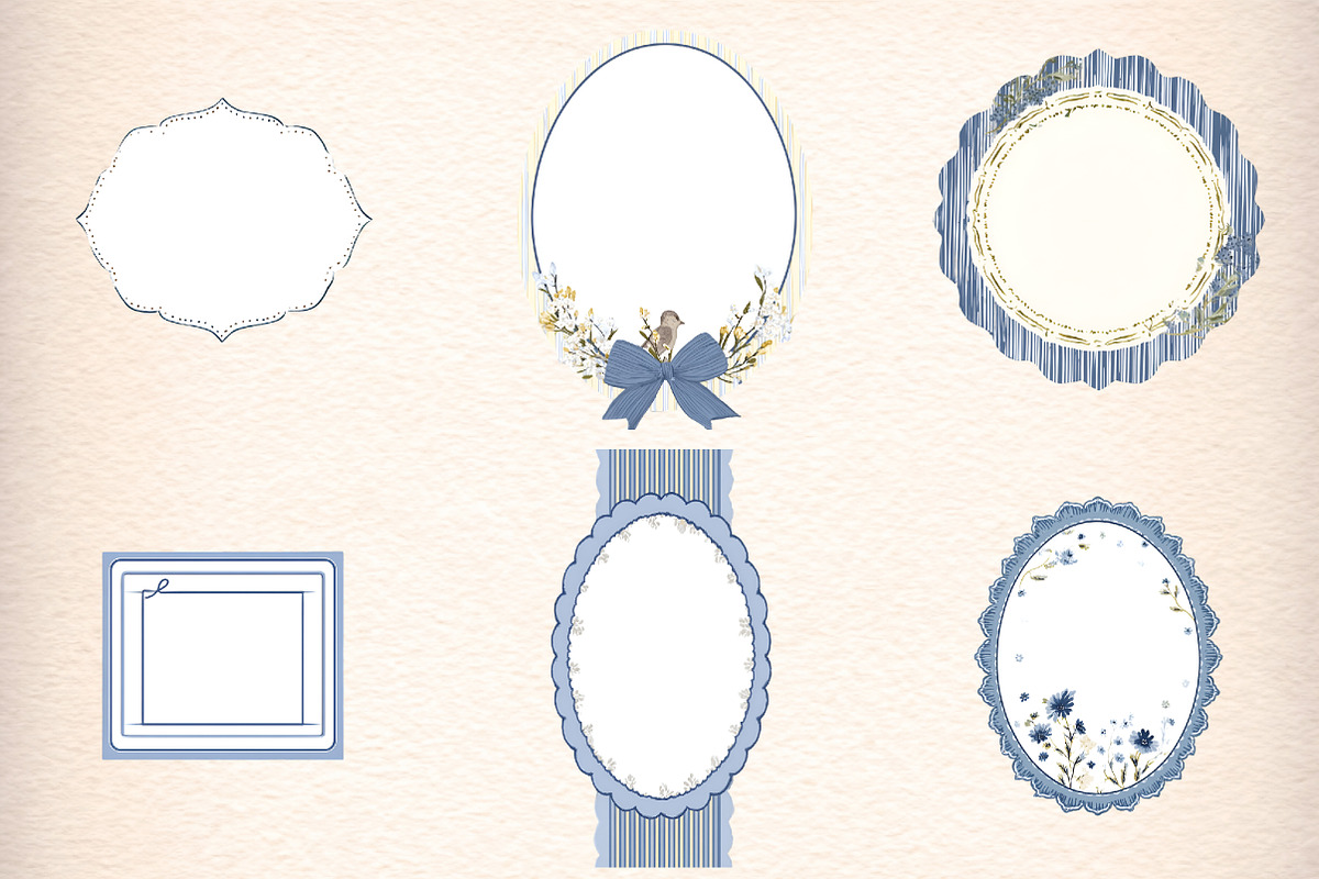 Cottage Dreams Patterns Frames Bow, an Illustration by Digital Artistic99 (Photo 4 of 8)