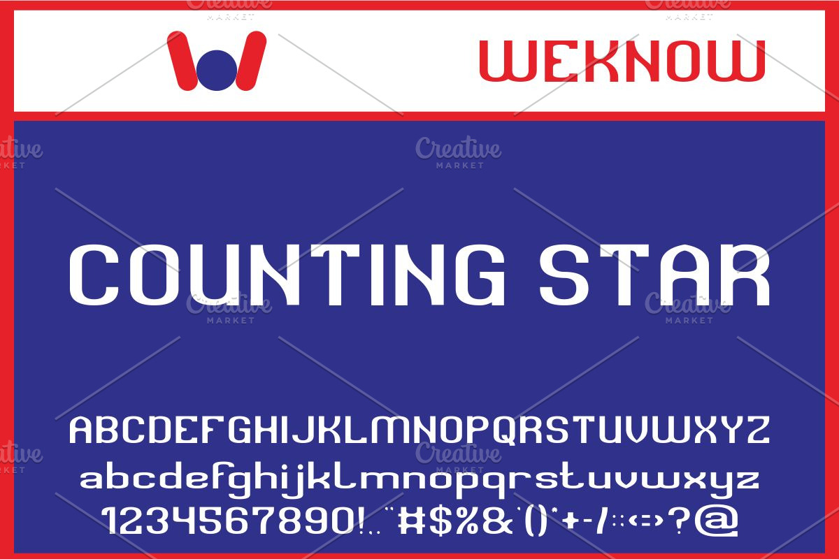 Counting Stars font, a Sans Serif Font by weknow (Photo 1 of 8)