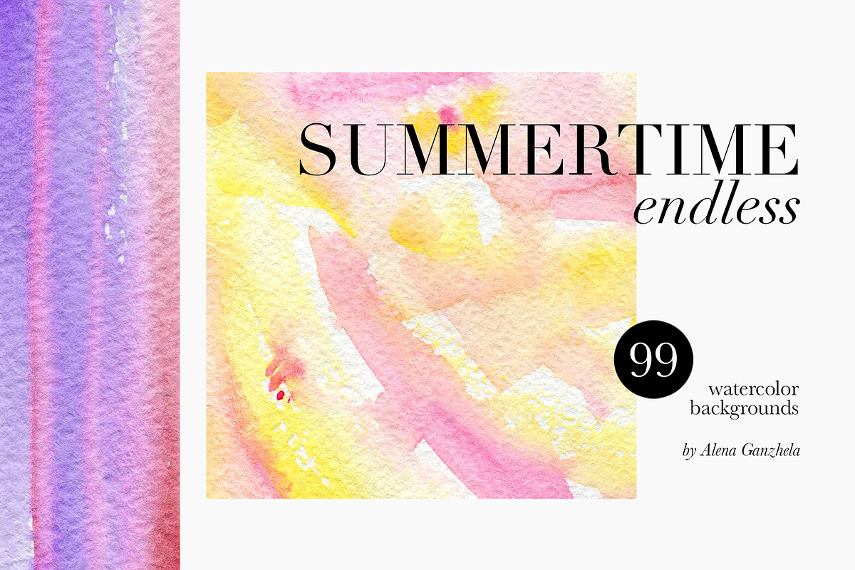 summer vibes watercolor textures, a Texture Graphic by alenaganzhela (Photo 1 of 16)