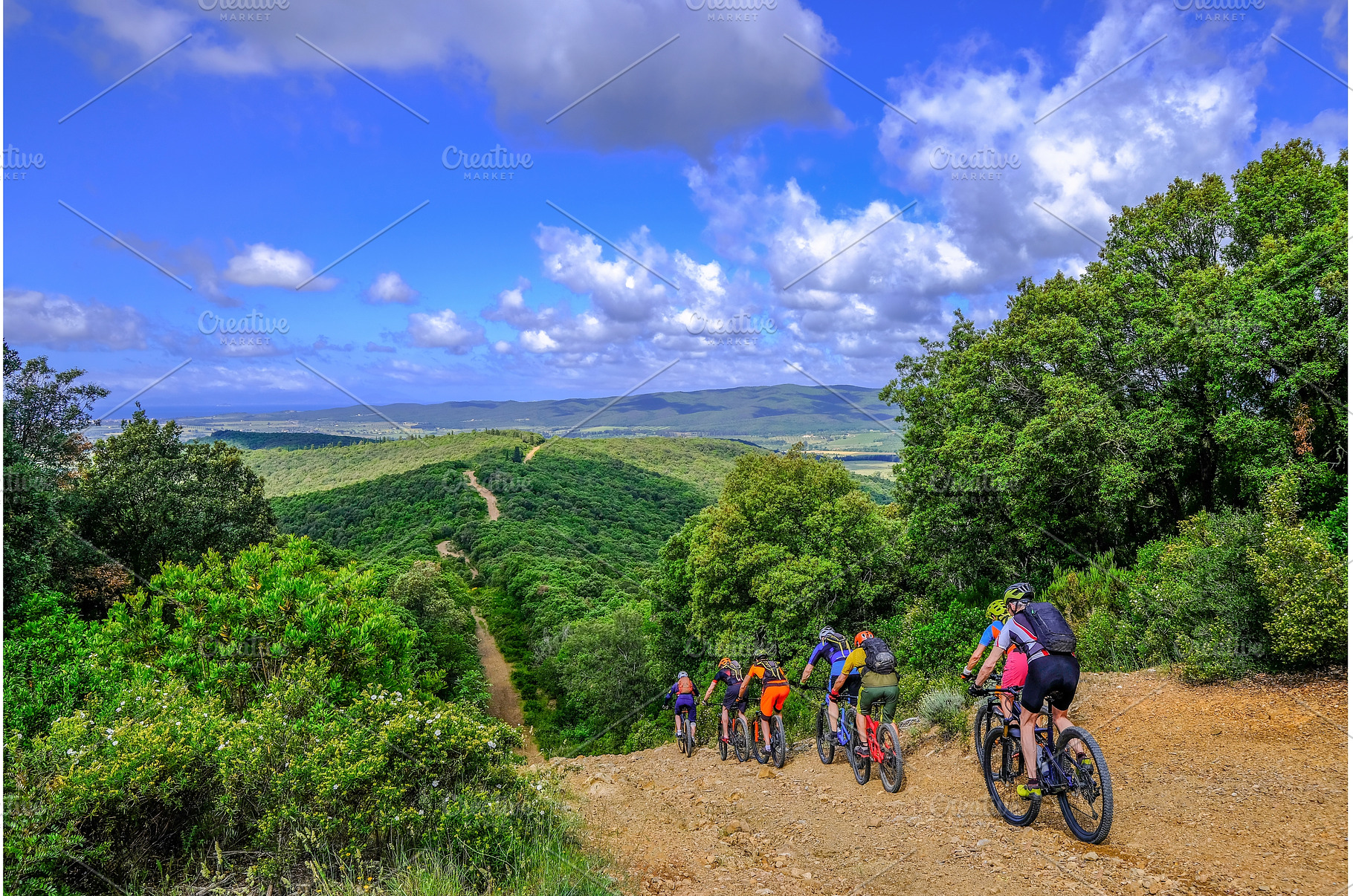 Unrecognisable mountain bikers ride, a Sports & Recreation Photo by reisegraf.ch