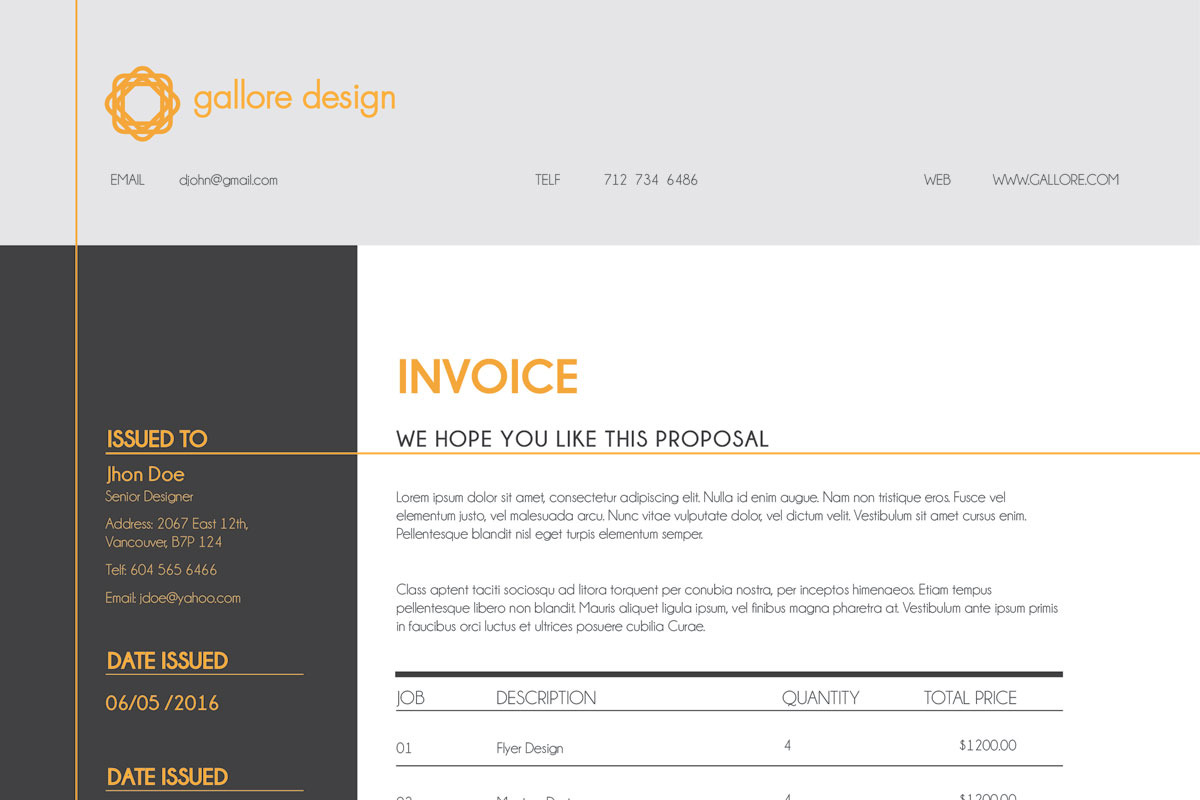 Business Invoice Template, a Stationery Template by Gabellare (Photo 2 of 4)