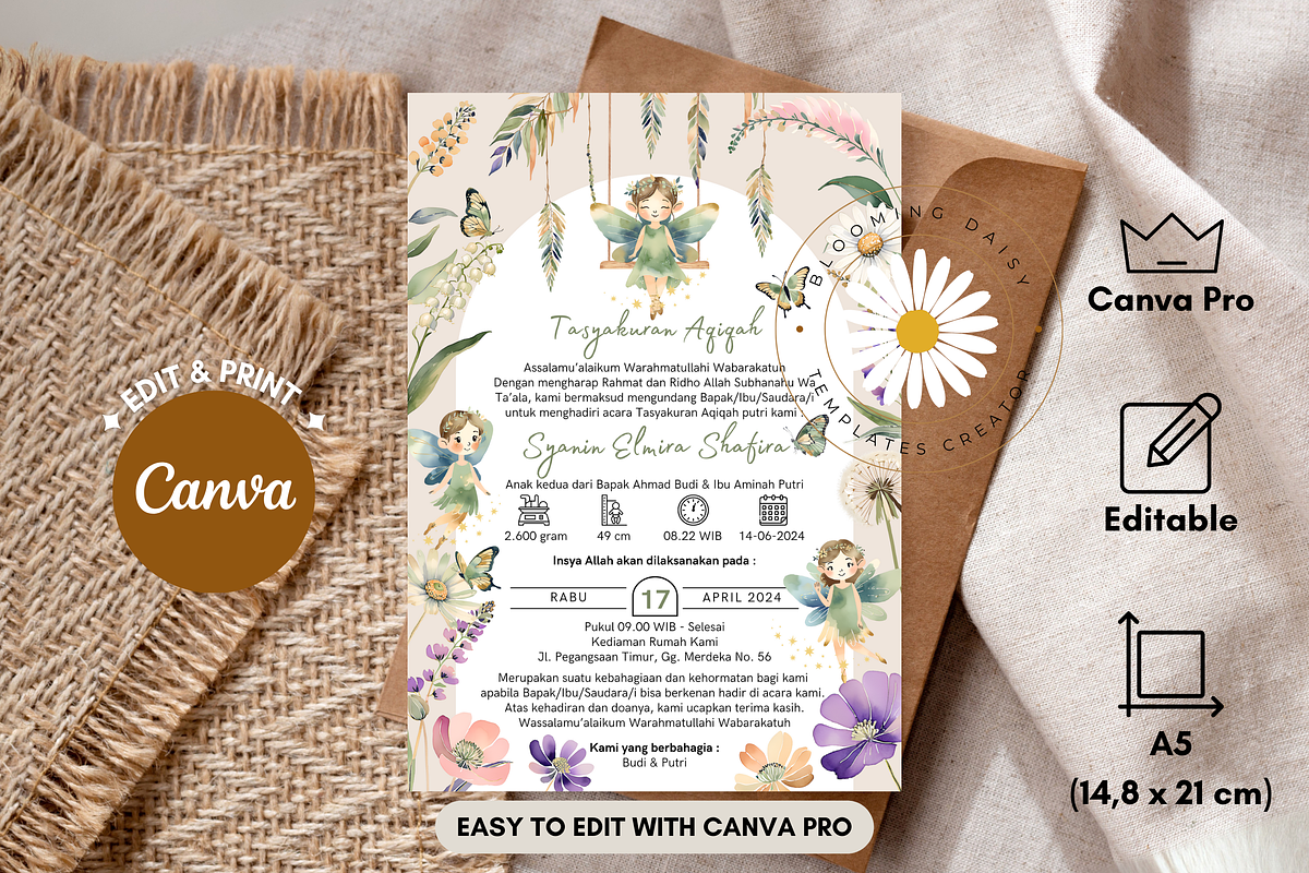 Fairy Garden Canva Templates Invite, an Invitation Template by Blooming Daisy (Photo 1 of 4)