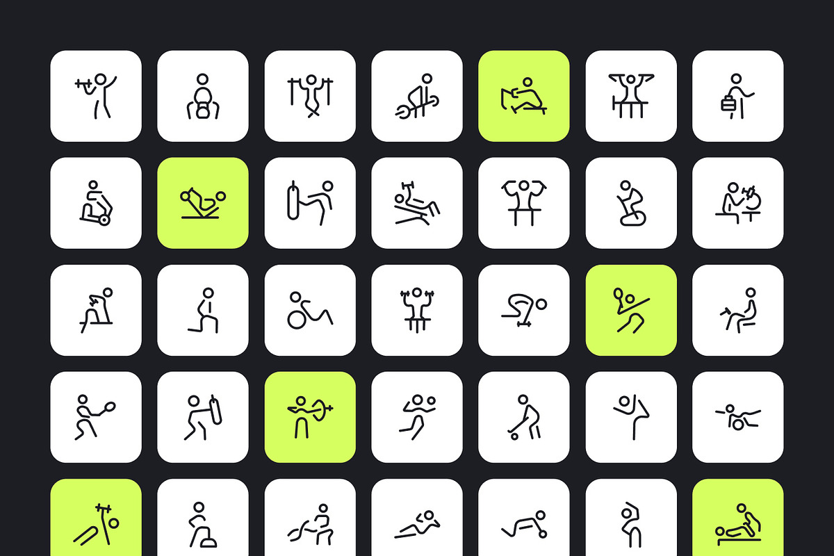Fitness Icons Bundle, an Outline Icon by Prosymbols (Photo 7 of 10)