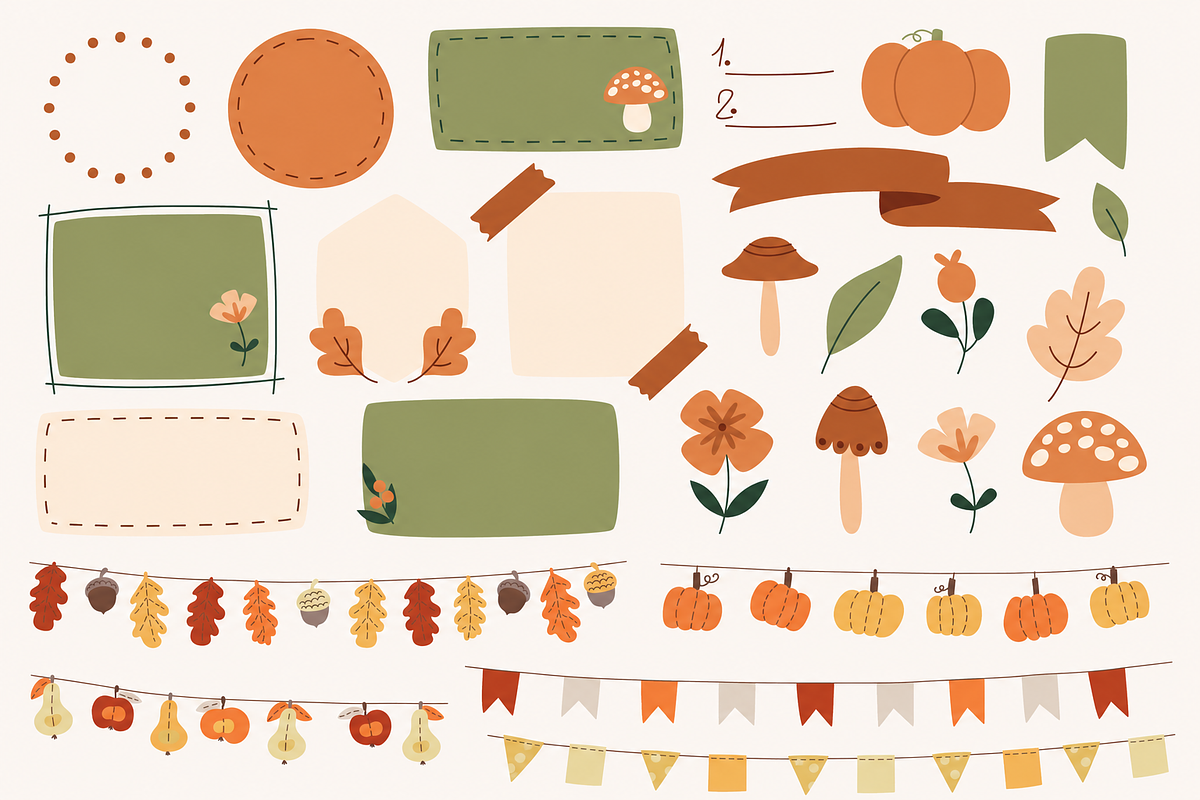 Autumn Frames Illustrations, a Seasonal Illustration by Anna Studio (Photo 9 of 13)
