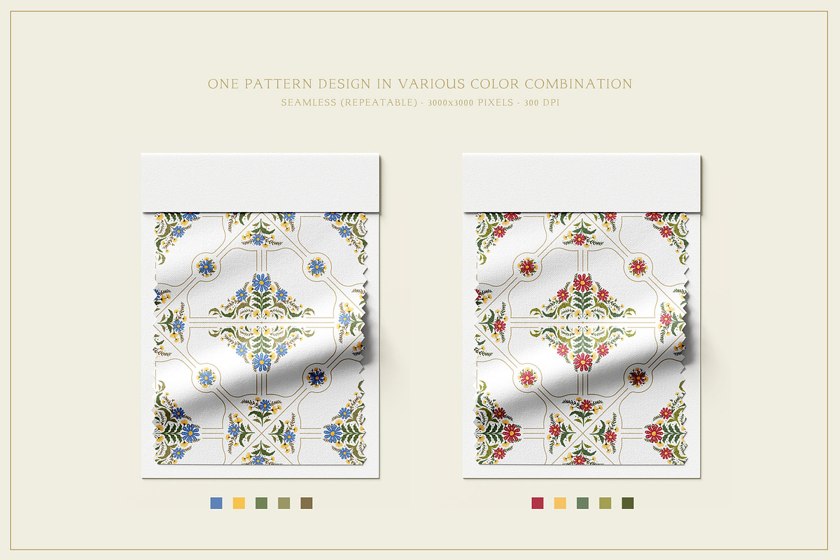 Vintage Floral Pattern 1 Flower Tile, a Pattern Graphic by Euonia Meraki (Photo 4 of 18)