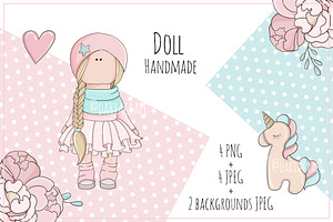 Illustrations Doll Handmade Pink