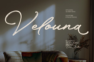 Velouna, a Script Font by din-studio.com
