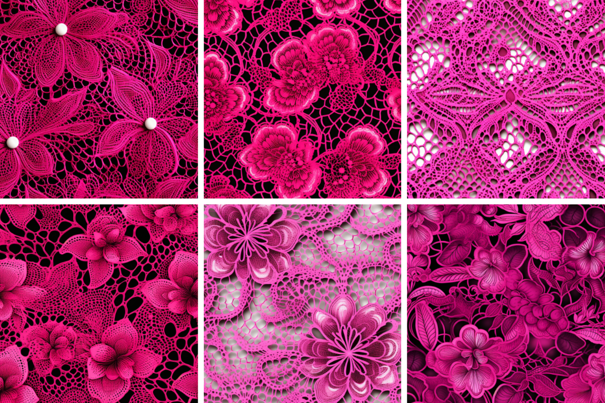 Magenta Lace Seamless Patterns, a Pattern Graphic by PrintablesByFranklyn (Photo 3 of 4)