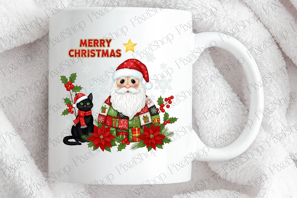Merry Christmas Patchwork Santa, an Illustration by DreamPrint404 (Photo 2 of 4)