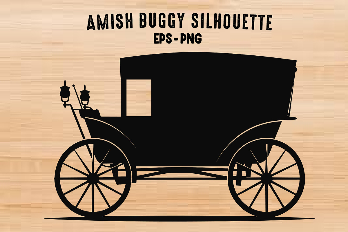 Amish Buggy SVG Black Silhouette, an Animal Illustration by Gfx Expert Team (Photo 1 of 3)