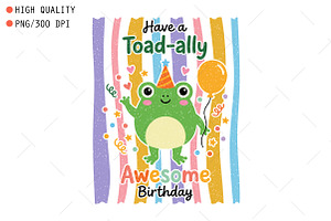 Birthday Pun Toad Hand-drawn PNG, a Seasonal Illustration by OK Design