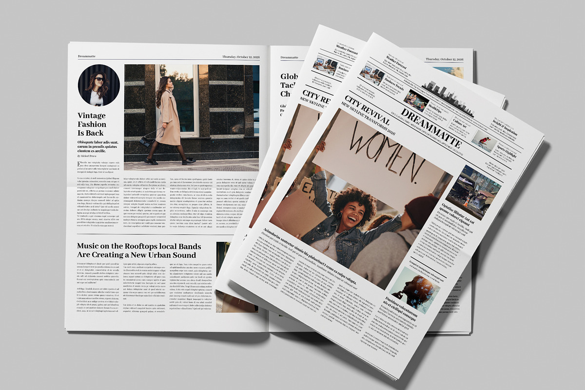 Newspaper Template Design Layout