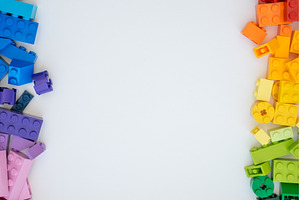 Plastick constructor cubes on white, a School & Education Photo by Voodz_shop