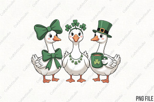 Funny St Patrick’s Day Silly Goose, an Illustration by CraftArtStudio