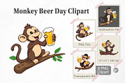 Monkey Beer Day Clipart, a Graphic by Artnoy (Thumbnail 1 of 5)
