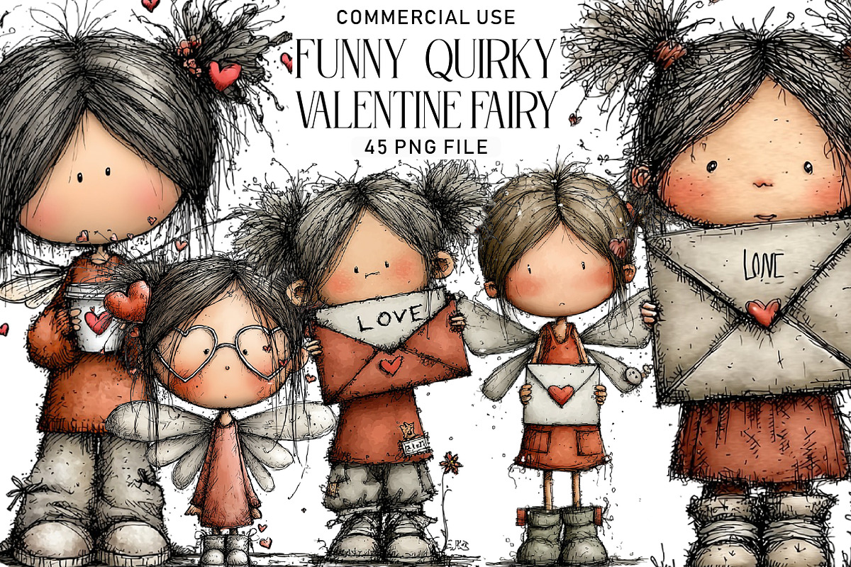 Valentine Fairy Clipart, an Illustration by Daily.Designs (Photo 1 of 5)