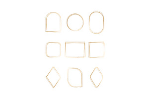 Watercolor frames in various golden, an Illustration by okskukuruza