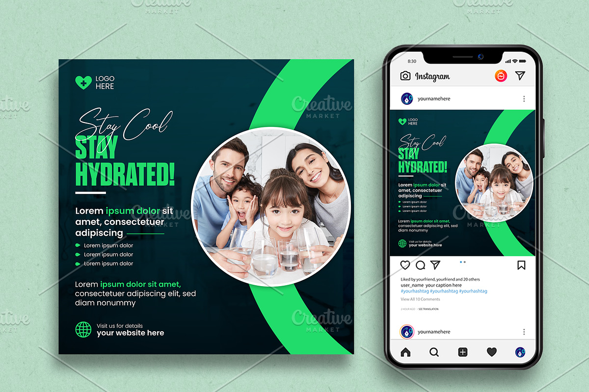 Healthcare social media template, a Social Media Template by vectorlnk (Photo 3 of 4)