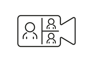 virtual meeting icon, online video