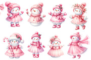 Pink Snowman Clipart, an Illustration by Designworld (Thumbnail 3 of 4)