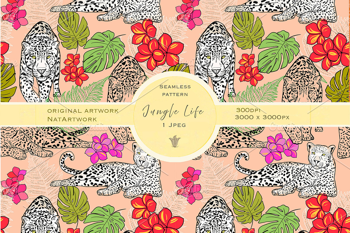 Jungle life pattern design, a Pattern Graphic by NatArt (Photo 1 of 4)