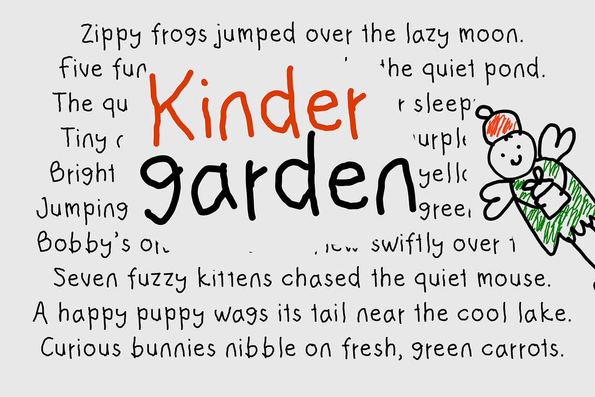 Kinder garden child handwriting, a Script Font by fontmuse (Photo 1 of 2)