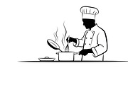 High-quality chef cooking silhouette, an Illustration by Amazin_art (Thumbnail 26 of 31)