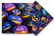 Neon Halloween Digital Paper, an Illustration by DreamPrint404 (Thumbnail 3 of 3)