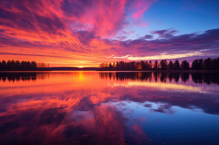 beautiful sunset in a lake, An image, a Photo by Iftikhar Alam