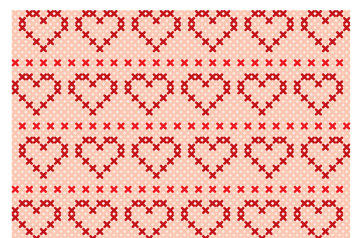 Stitch Hearts Seamless Patterns Set1, a Pattern Graphic by Aenyeth (Photo 2 of 5)