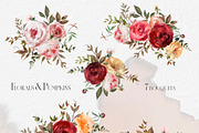 Florals & Pumpkins Fall Clip Art, a Decorative Illustration by whiteheartdesign (Thumbnail 3 of 14)