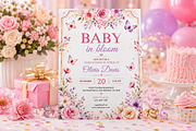 Baby in Bloom Shower Flyer Template, a Flyer Template by S Graphic Studio (Thumbnail 2 of 11)
