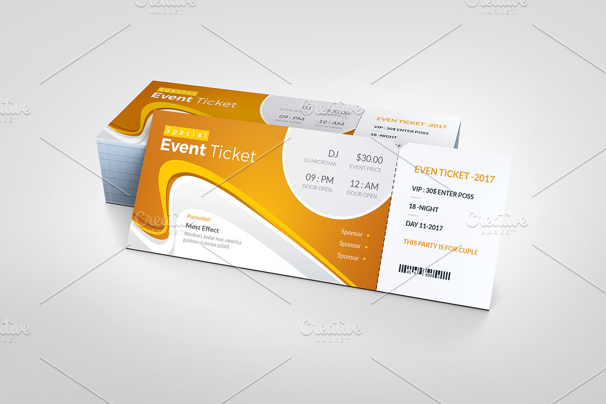 Event Ticket, an Invitation Template by GenerousArt