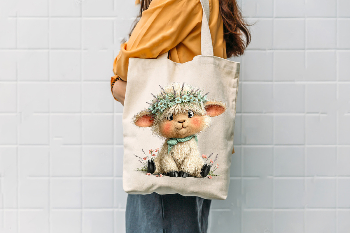 Whimsical Spring Sheep Clipart, an Illustration by CreationArt (Photo 2 of 7)