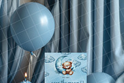 Boy birthday invitation card mockup, an Advertising Mockup by Blush Roses Print (Thumbnail 6 of 8)