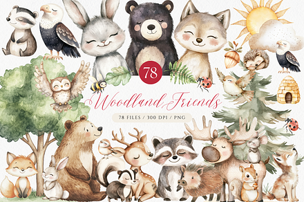 Woodland Animal Clipart, an Animal Illustration by ClipArtCharm