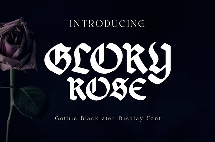 Glory Rose Gothic Blacklatter Font, a Blackletter Font by Gumrega Studio