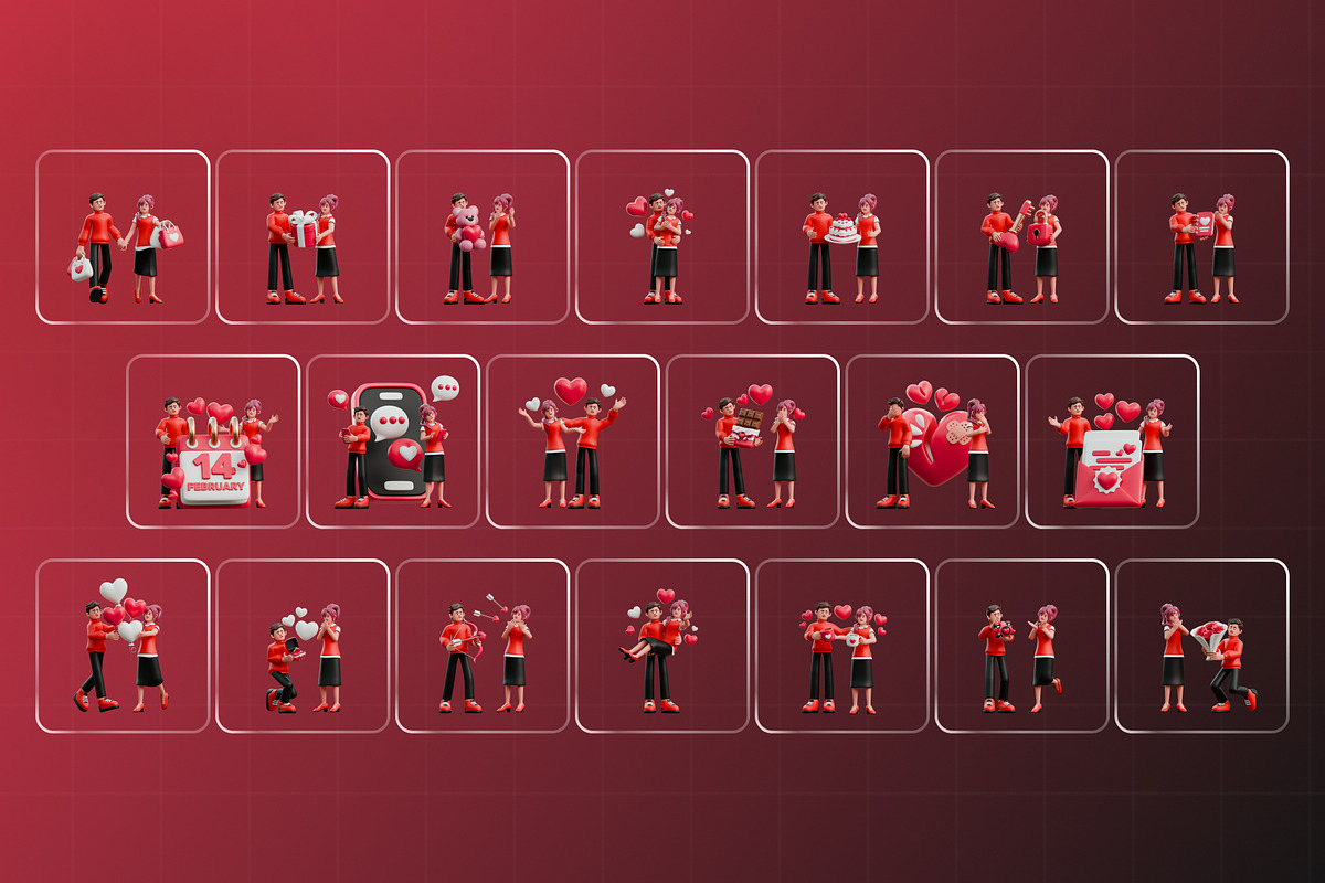 Valentine Couple 3D Character Pack, a Characters & Person 3D Model by Haps Space (Photo 4 of 4)